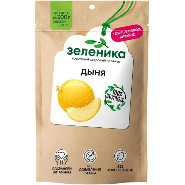Дыня сушеная Зеленика Здоровый фруктовый перекус 20 г