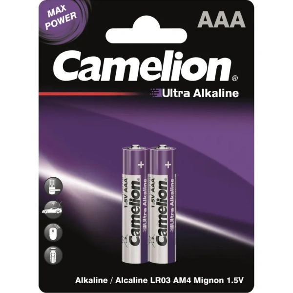 Батарейка AAA мизинчиковая Camelion Ultra (2 штуки в упаковке)