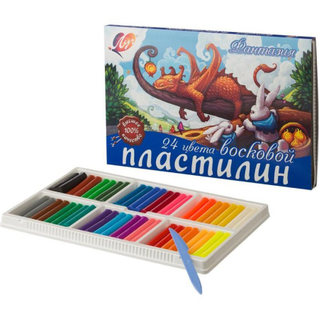 Пластилин восковой Луч Фантазия 24цв стек 420г 25С 1525-08