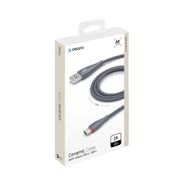 Кабель Deppa Ceramic USB A  - USB Type-C 1 метр (72289)