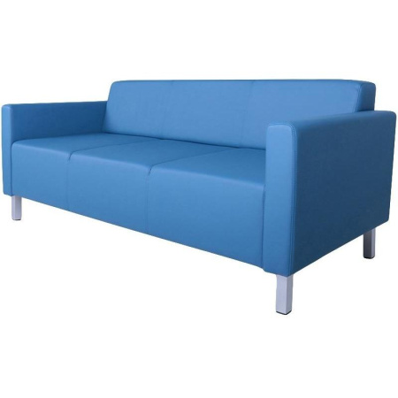 Диван трехместный Евро синий (искусственная кожа)