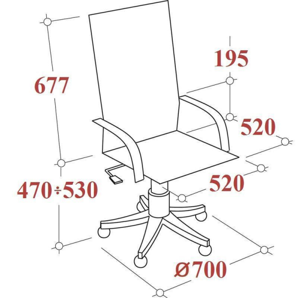 Кресло для руководителя Easy Chair 520 ML черное (натуральная кожа с компаньоном, металл)