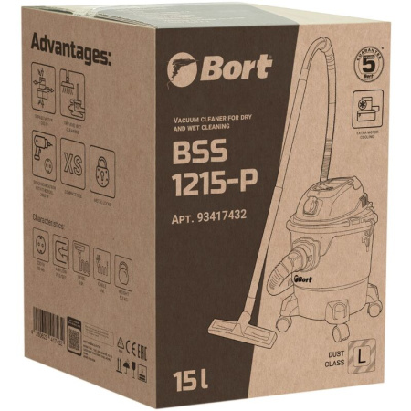 Пылесос строительный Bort BSS-1215-P (93417432)