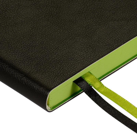 Ежедневник недатированный Bruno Visconti Boston искусственная кожа А5  136 листов черный (зеленый обрез, 145х207 мм)