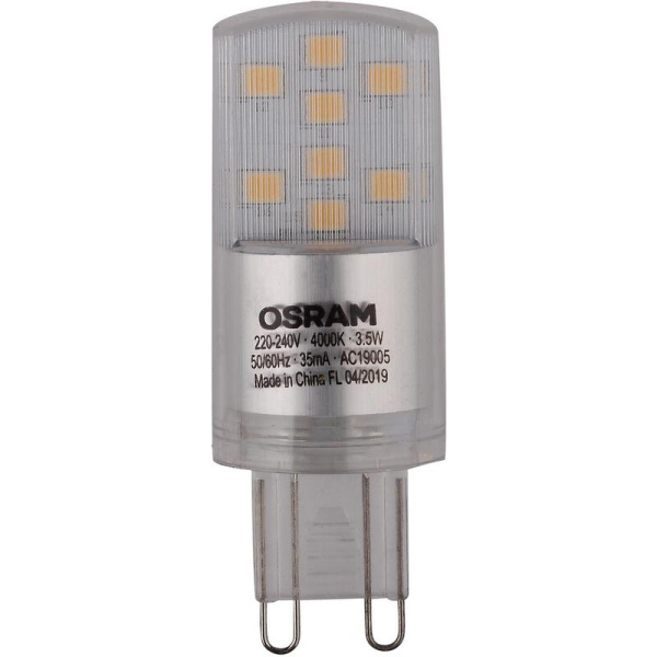 Лампа светодиодная Osram 3.5 Вт G9 (PIN, 4000 К, 400 Лм, 220 В,  4058075315853)
