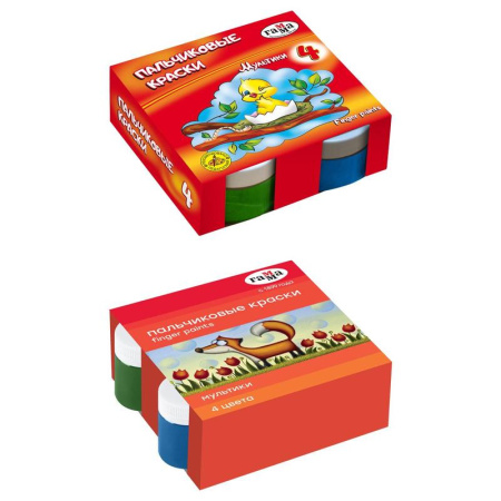 Краски пальчиковые Гамма Мультики 4 цвета по 50 мл