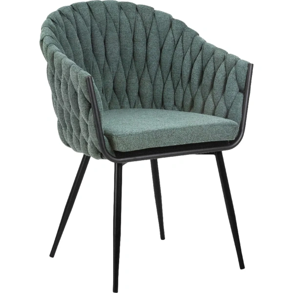 Кресло обеденное Dobrin Matilda зелёный (ткань, металл)