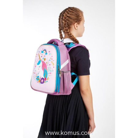 Ранец ортопедический №1 School Basic Единорог (экокожа)