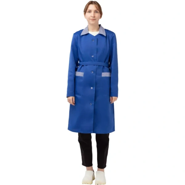 Халат рабочий у07-ХЛ женский васильковый (размер 44-46, рост 158-164)