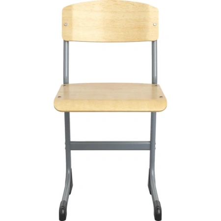 Стул ученический Комус Мебель натуральный/серый рост 6