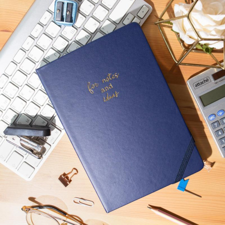 Ежедневник недатированный Attache искусственная кожа А5 136 листов синий  (140x200 мм)