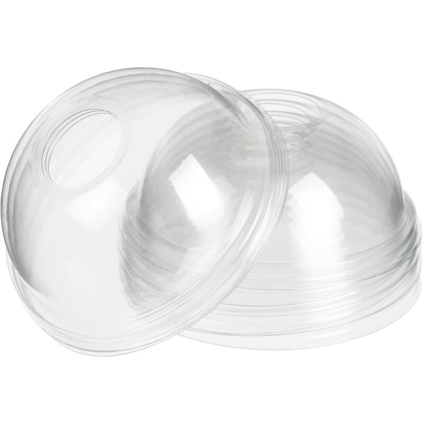 Крышка для стакана Стиролпласт 95 мм пластиковая прозрачная купольная с  отверстием 1000 штук в упаковке