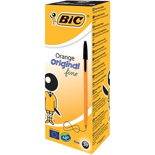 Ручка шариковая неавтоматическая масляная BIC Orange черная (толщина линии 0.35 мм)