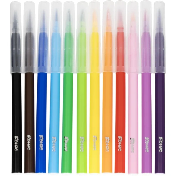 Фломастеры Комус Класс Максики кисточки 12 цветов с вентилируемыми  колпачками смываемые Фломастеры Комус Класс Максики кисточки 12 цветов с вентилируемыми  колпачками смываемые