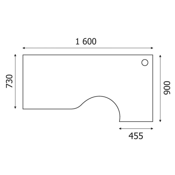 Стол эргономичный Easy One правый (груша ароза, 1600x900x743 мм)
