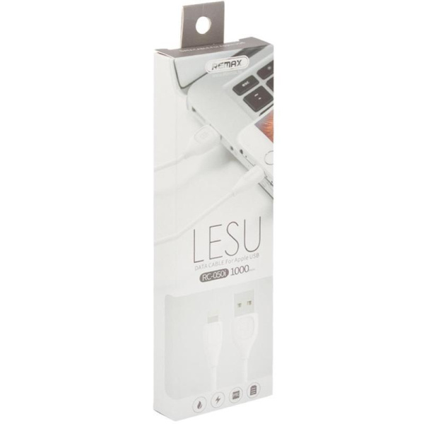 Кабель LP USB 2.0 - Lightning  1 метр Remax Lesu белый 0L-00034478
