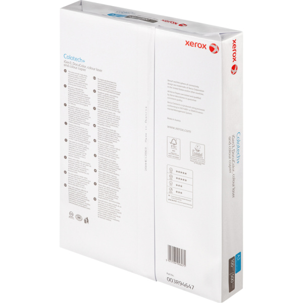 Бумага для цветной лазерной печати Xerox Colotech + ( A3, 100 г/кв.м,  500 листов, 003R94647)