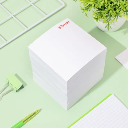 Блок для записей Комус 90x90x90 мм белый (плотность 100 г/кв.м)