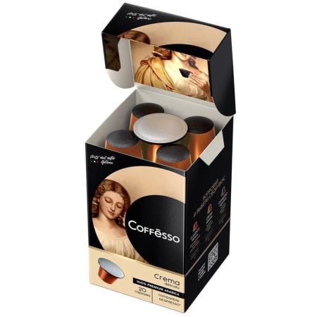 Кофе в капсулах для кофемашин Coffesso Crema Delicato (20 штук в упаковке)