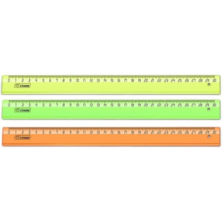 Линейка СТАММ 30 см, прозрачная флуоресцентная Линейка СТАММ 30 см, прозрачная флуоресцентная