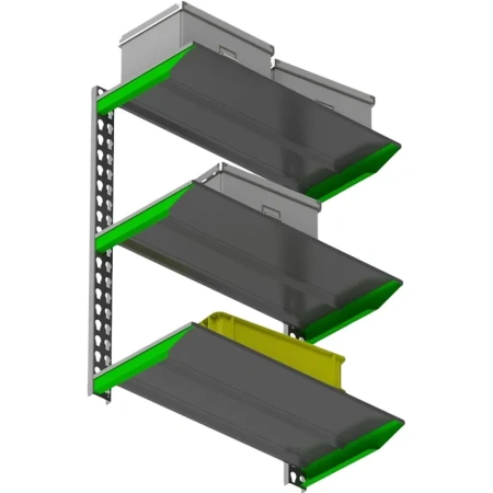 Система хранения Fly (зелёный/серый 3 полки 1000х400х800 мм)