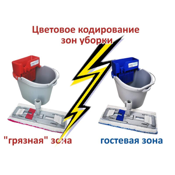 Комплект для уборки Росмоп Мини серый/красный (ведро 10 л с отжимом)