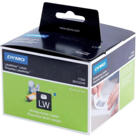 Картридж для принтера этикеток DYMO S0722540 LW (32 мм x 57 мм, цвет ленты белый, шрифт черный)