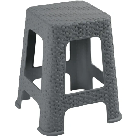 Табурет Ротанг квадратный серый (полипропилен)