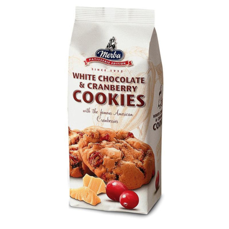 Печенье Мерба с клюквой и белым шоколадом, 200г Печенье Мерба с клюквой и белым шоколадом, 200г