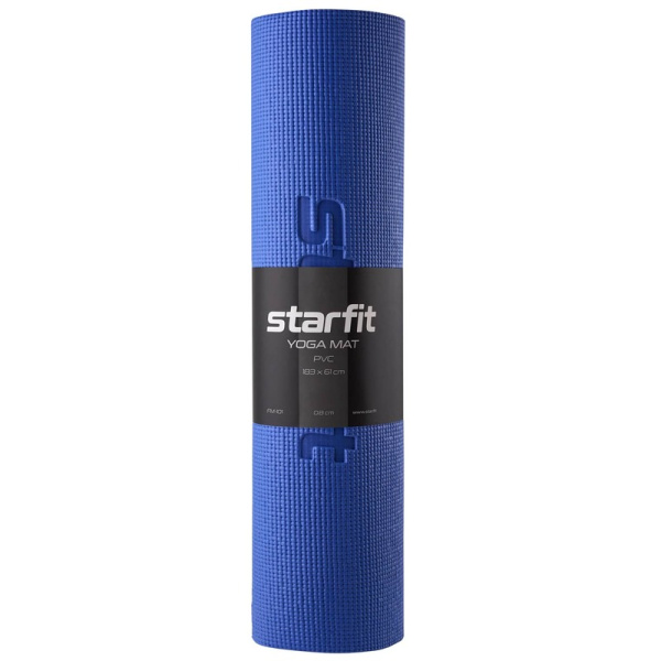 Коврик для йоги Starfit FM-101 PVC 183x61х0.8 см темно-синий