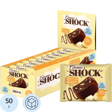 Печенье протеиновое FitnessShock Брауни банановый 50 г