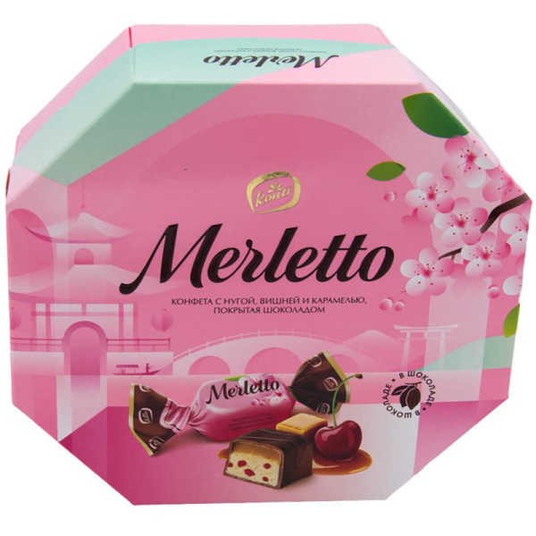 Конфеты шоколадные Merletto с вишней 150 г