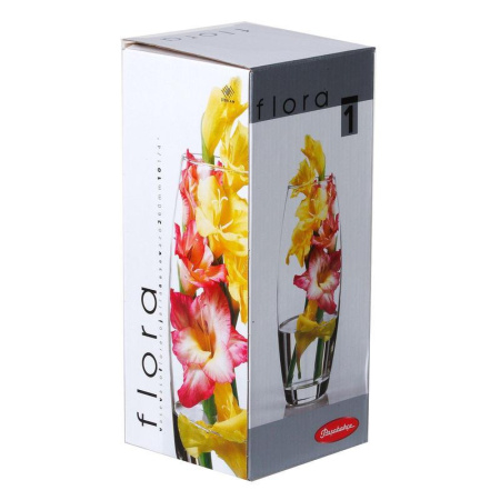 Ваза Флора стекло прозрачная высота изделия 26 см