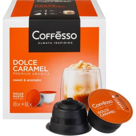 Кофе в капсулах Coffesso Dolce Caramel dolche gusto (16 штук в упаковке)