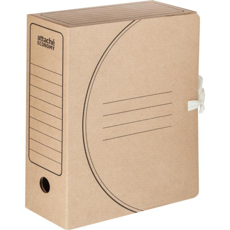 Короб архивный гофрокартон Attache Economy на 2-х завязках 245х100х318  мм бурый до 1000 листов (5 штук в упаковке)