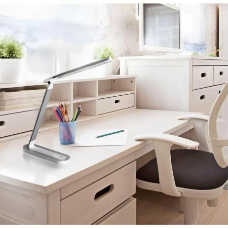 Светильник настольный Camelion KD-845 C03 серебристый/белый