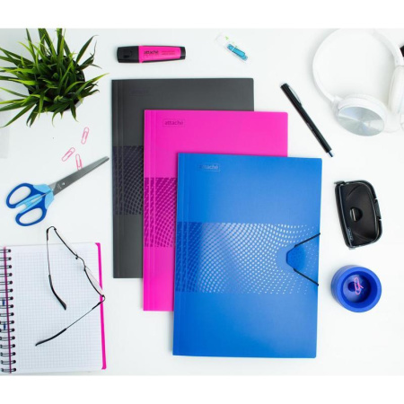 Папка на резинке Attache Digital А4+ пластиковая розовая (0.45 мм, до 200 листов)