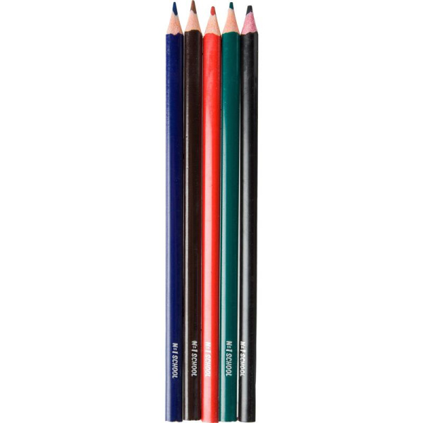 Карандаши цветные №1 School Отличник 6 цветов трехгранные (дизайн  универсальный)
