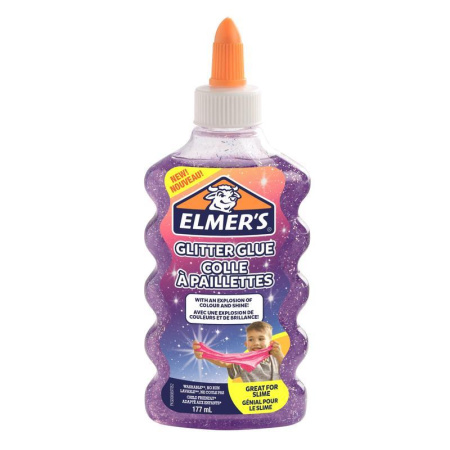 Клей для слаймов Elmers с фиолетовыми блестками 177 мл