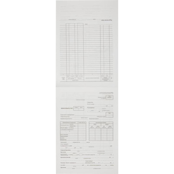 Бланк Авансовый отчет Attache Economy форма АО-1 А4 (195x270 мм, 5  книжек по 100 листов, газетная бумага)