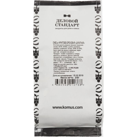 Коктейль Деловой Стандарт цукаты вишни и ананаса с орехами 200 г