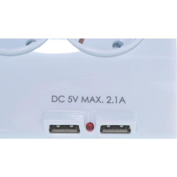 Удлинитель Старт С/У S 5x1-ZDV 2USB 5 розеток + USB 1.5 м с заземлением  и выключателем