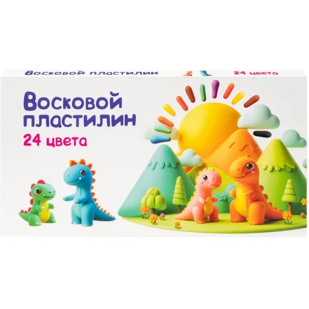 Пластилин восковой Genio Kids 24 цвета 360 г