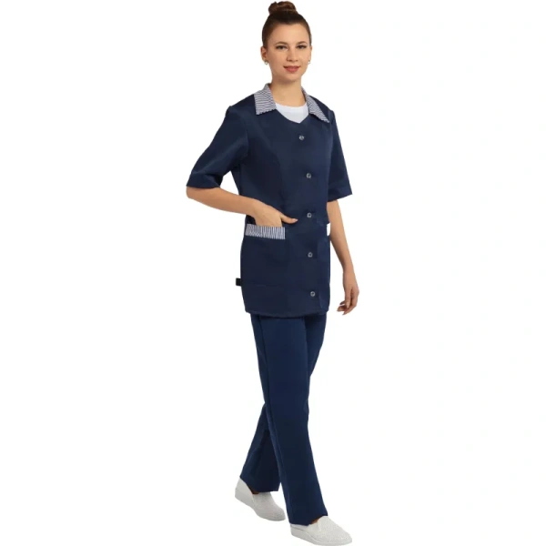 Костюм для горничных и уборщиц у07-КБР темно-синий (размер 44-46, рост   158-164)