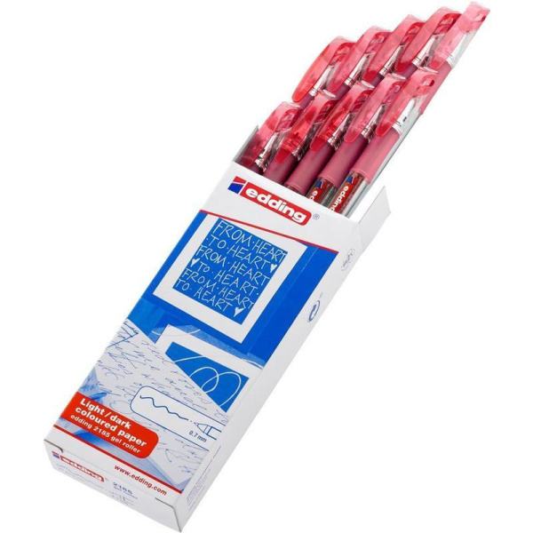 Ручка гелевая Edding 2185/2 красная (толщина линии 0.7 мм)