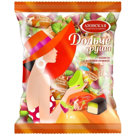 Конфеты помадные Азовская КФ Дольче груша 1 кг