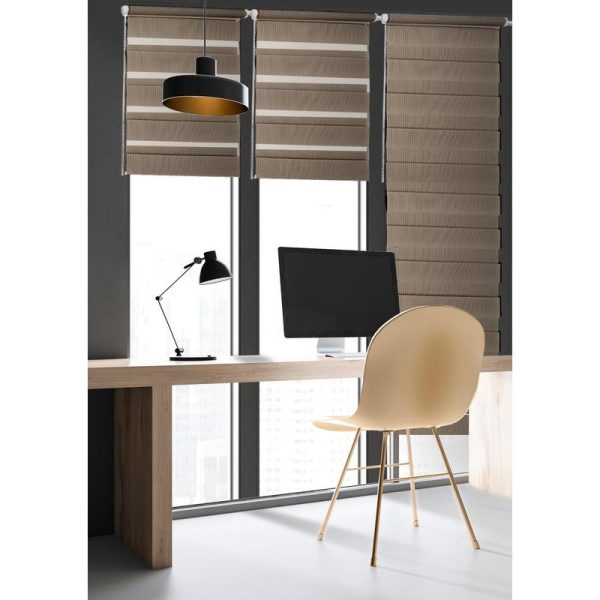 Рулонная штора Ролло День-Ночь полиэстер коричневая (43х170 см)