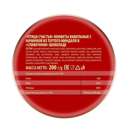 Конфеты шоколадные Птица счастья 200 г Конфеты шоколадные Птица счастья 200 г