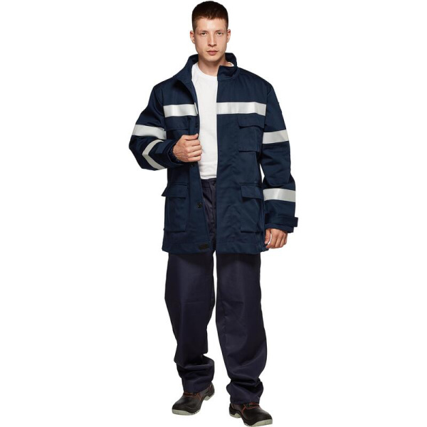 Куртка-накидка для защиты от электродуги Энергия летняя унисекс синяя  (35.2 кал/см2, размер  52-54, рост 182-188)