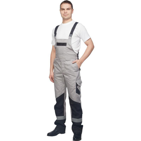 Костюм рабочий летний мужской л21-КПК с СОП серый/черный (размер 44-46, рост 170-176)